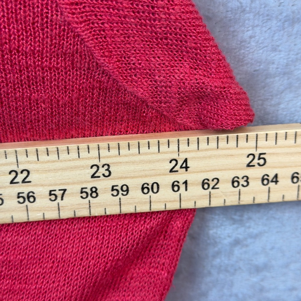 J. Jill Knit Top Womens 2X Red Shoulder Button Linen Blend 3/4 Sleeve Sweater - Picture 9 of 14